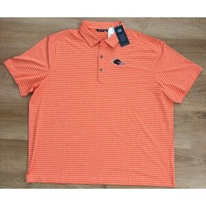 NWT Men's Cutter & Buck UTSA Roadrunners Striped Polo - XXL - Orange